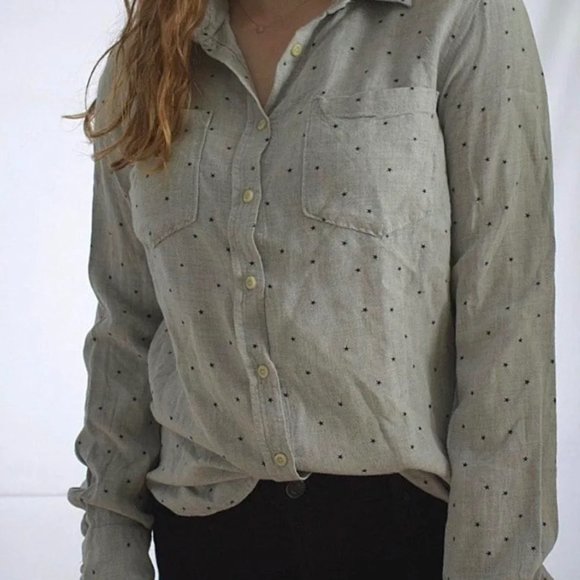Grey Star-Pattern Button Down - Picture 2 of 2